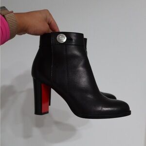 Christian Louboutin Black Leather Ankle Boots